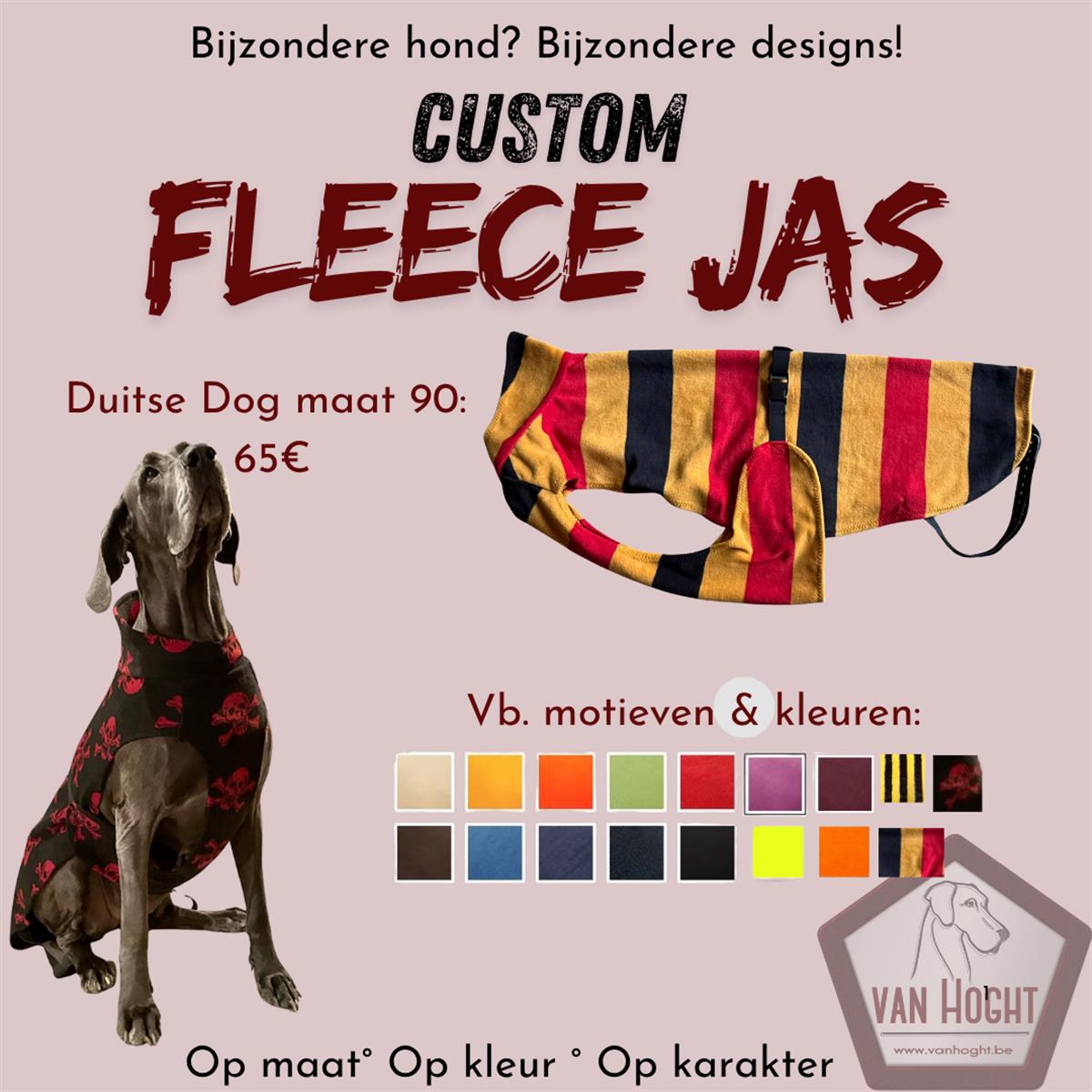 Custom Fleece jas - Maat 90-XXL